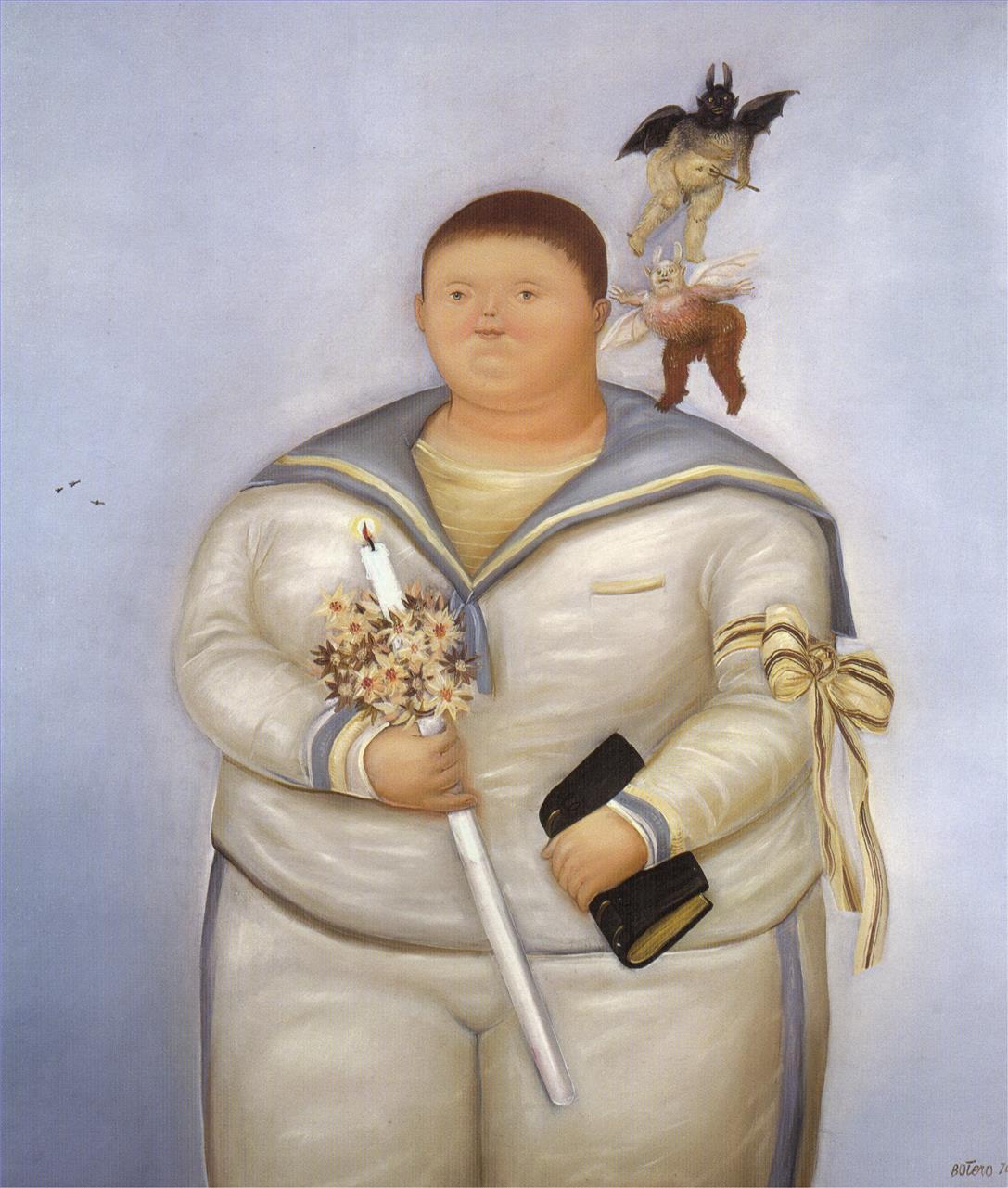 Autoportrait le jour de la première communion Fernando Botero Peintures à l'huile